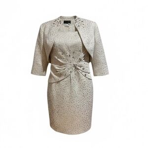 Jovani Embellished Brocade Dress & Bolero Jacket Set NWOT Size 14 dress 16 top